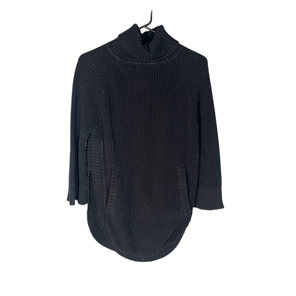 Ugg Women's‎ 3/4 Sleeve Turtleneck Heavy Black Sweater XS Oversized Ribbed